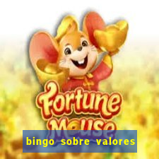 bingo sobre valores para imprimir